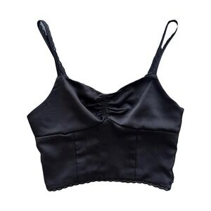 Pacsun lottie moss Black Satin Lace tank top